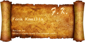 Fenk Kamilla névjegykártya