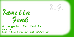 kamilla fenk business card